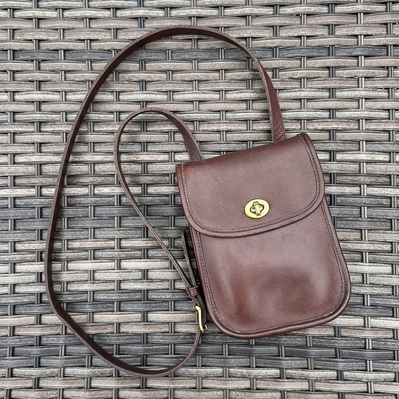 Coach Handbags - COACH Vintage Small Sidepack - Brown Leather/Brass
